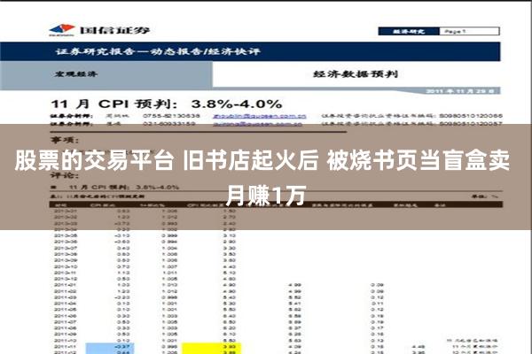 股票的交易平台 旧书店起火后 被烧书页当盲盒卖 月赚1万