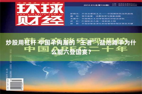 炒股用杠杆 中国羊肉届的“王者”,盐池滩羊为什么能六登国宴？