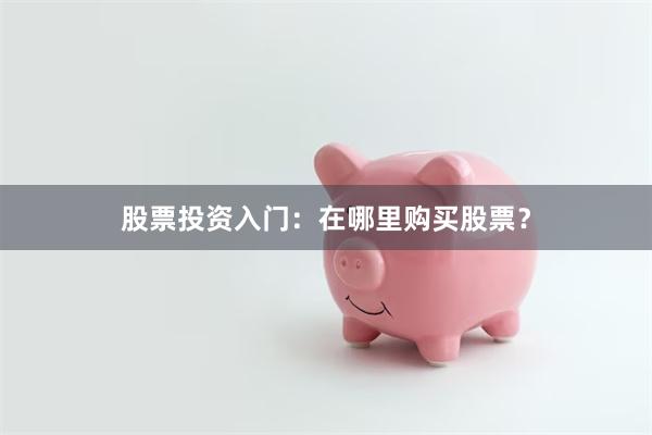 股票投资入门：在哪里购买股票？