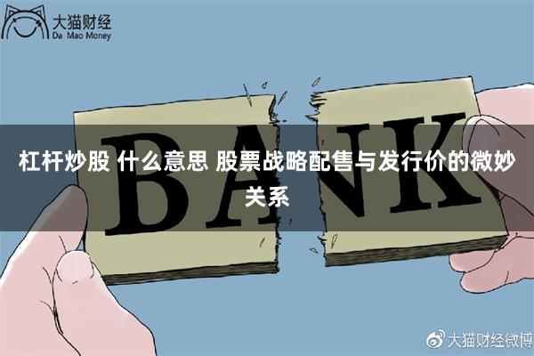 杠杆炒股 什么意思 股票战略配售与发行价的微妙关系