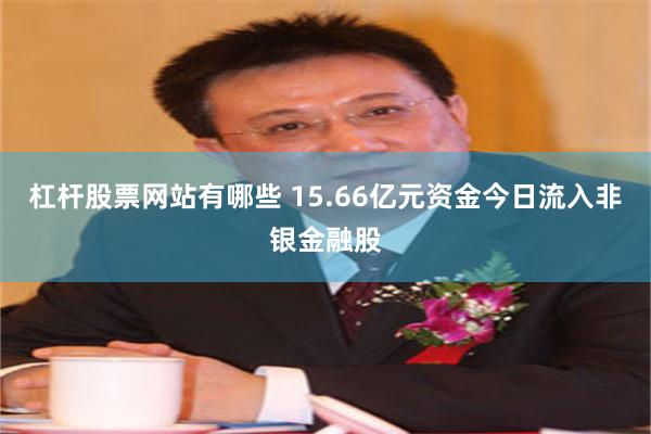 杠杆股票网站有哪些 15.66亿元资金今日流入非银金融股