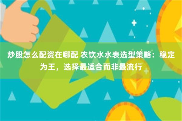 炒股怎么配资在哪配 农饮水水表选型策略：稳定为王，选择最适合而非最流行